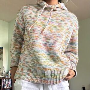 Women’s Lou & Grey Colorful Crochet Beach Hoodie, Size M